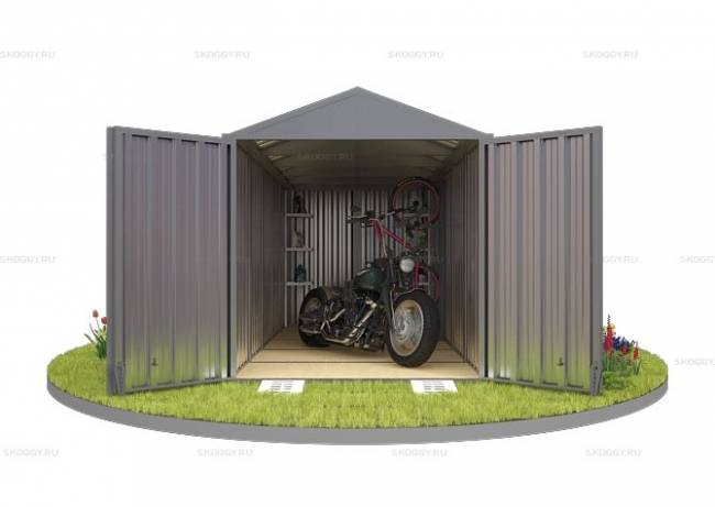 Хозблок SKOGGY секционный с двускатной крышей 5 х 2 м, цинковый Хозблок SKOGGY секционный с двускатной крышей 5 х 2 м, цинковый