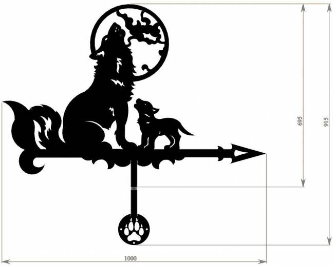 Флюгер "Волки" большой