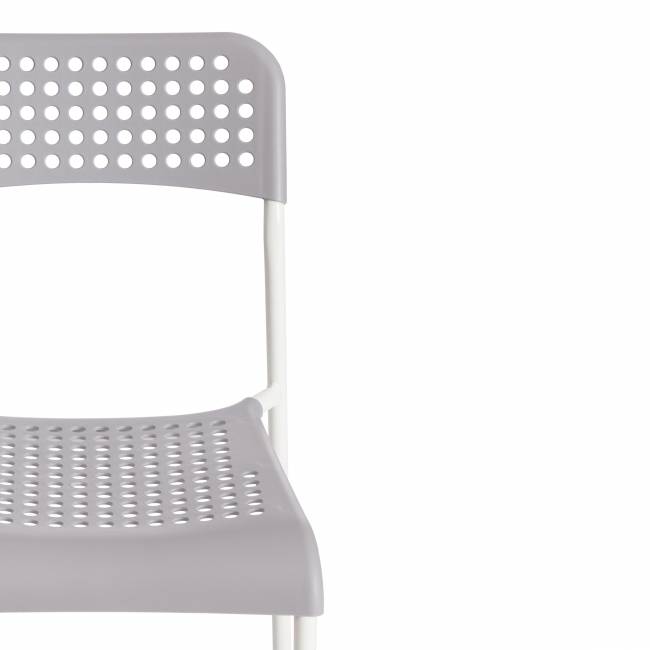 Стул Адде/Adde (мод.C-049) металл/пластик, 39х49х78см, серый/белый (Комплект из 8 шт.) серый, белый металл/пластик Стул Адде/Adde (мод.C-049) металл/пластик, 39х49х78см, серый/белый (Комплект из 8 шт.) серый, белый металл/пластик